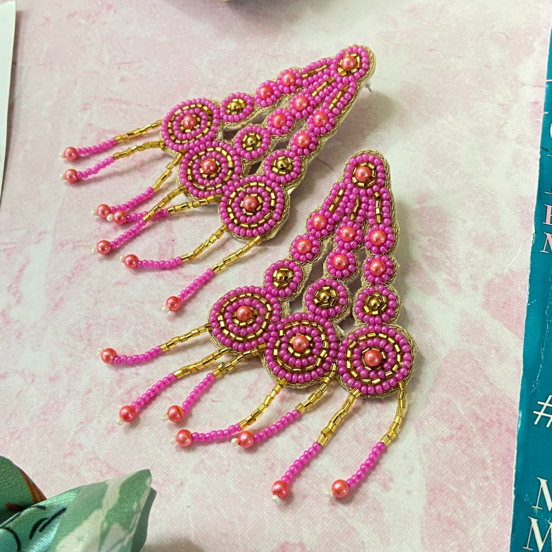 Myra Pink & Gold Earrings