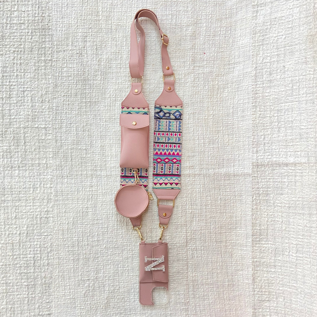 Pink with Purple Pop Pochette Belt with Phone Case