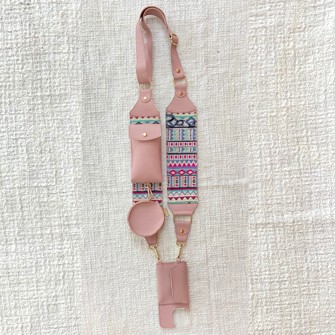 Pink with Purple Pop Pochette Belt with Phone Case