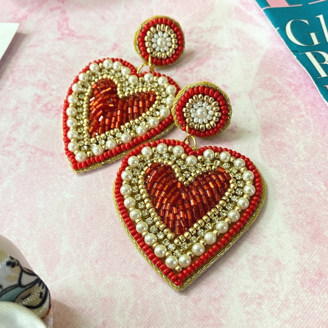 Red Heart Earrings