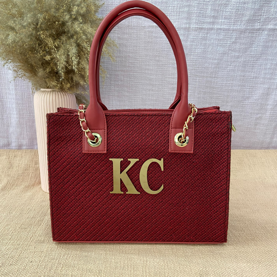 Mulberry Red Chain Tote 12inch