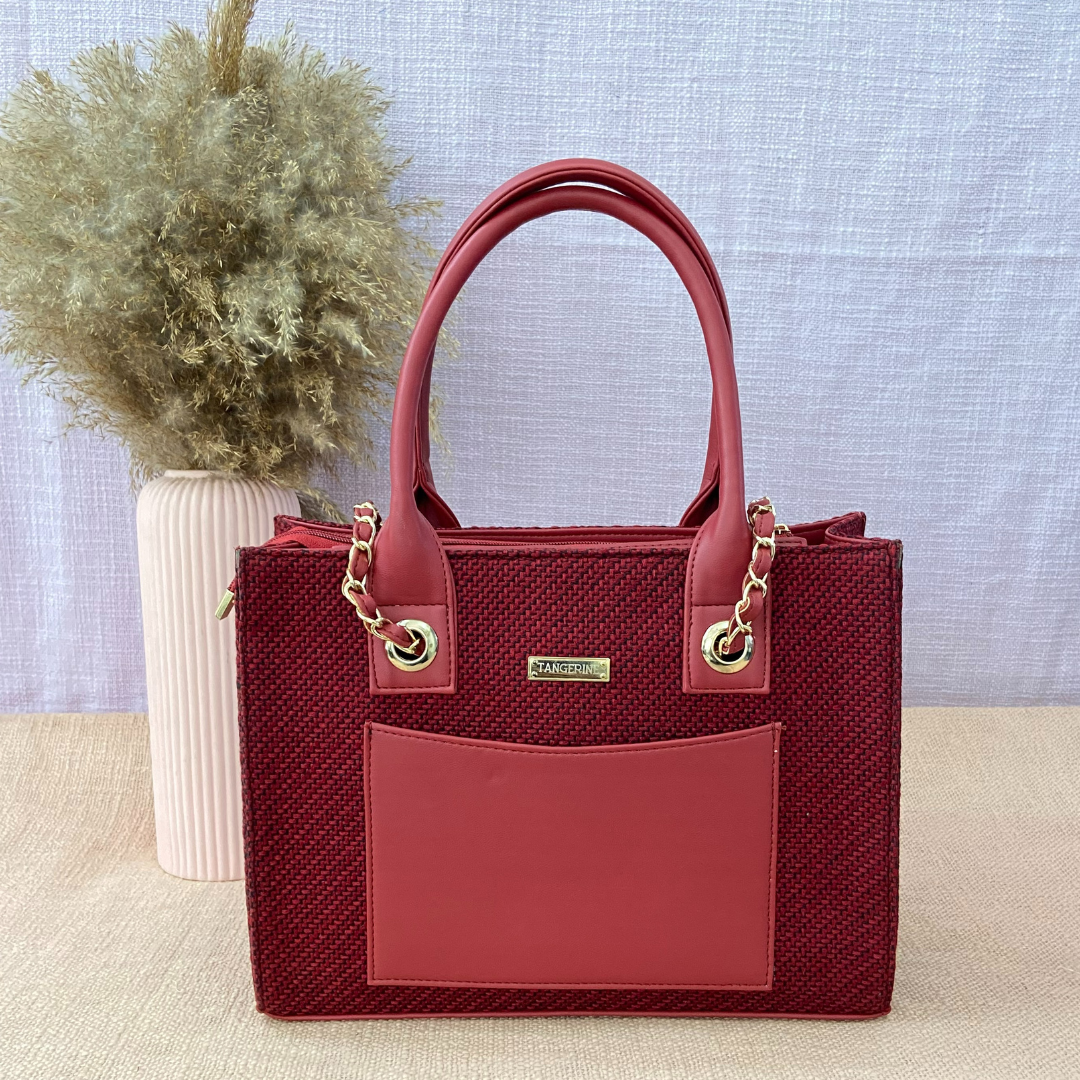 Mulberry Red Chain Tote 12inch