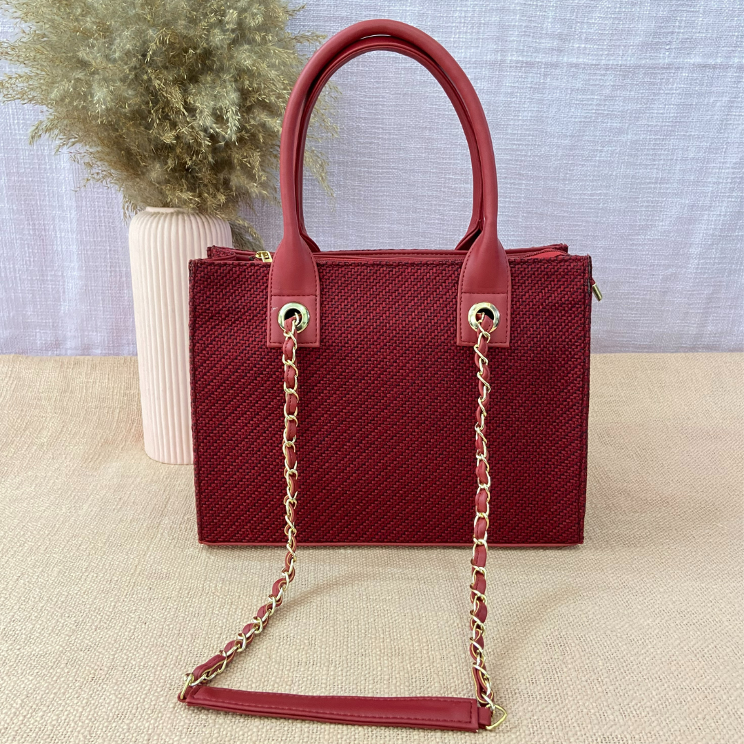 Mulberry Red Chain Tote 12inch