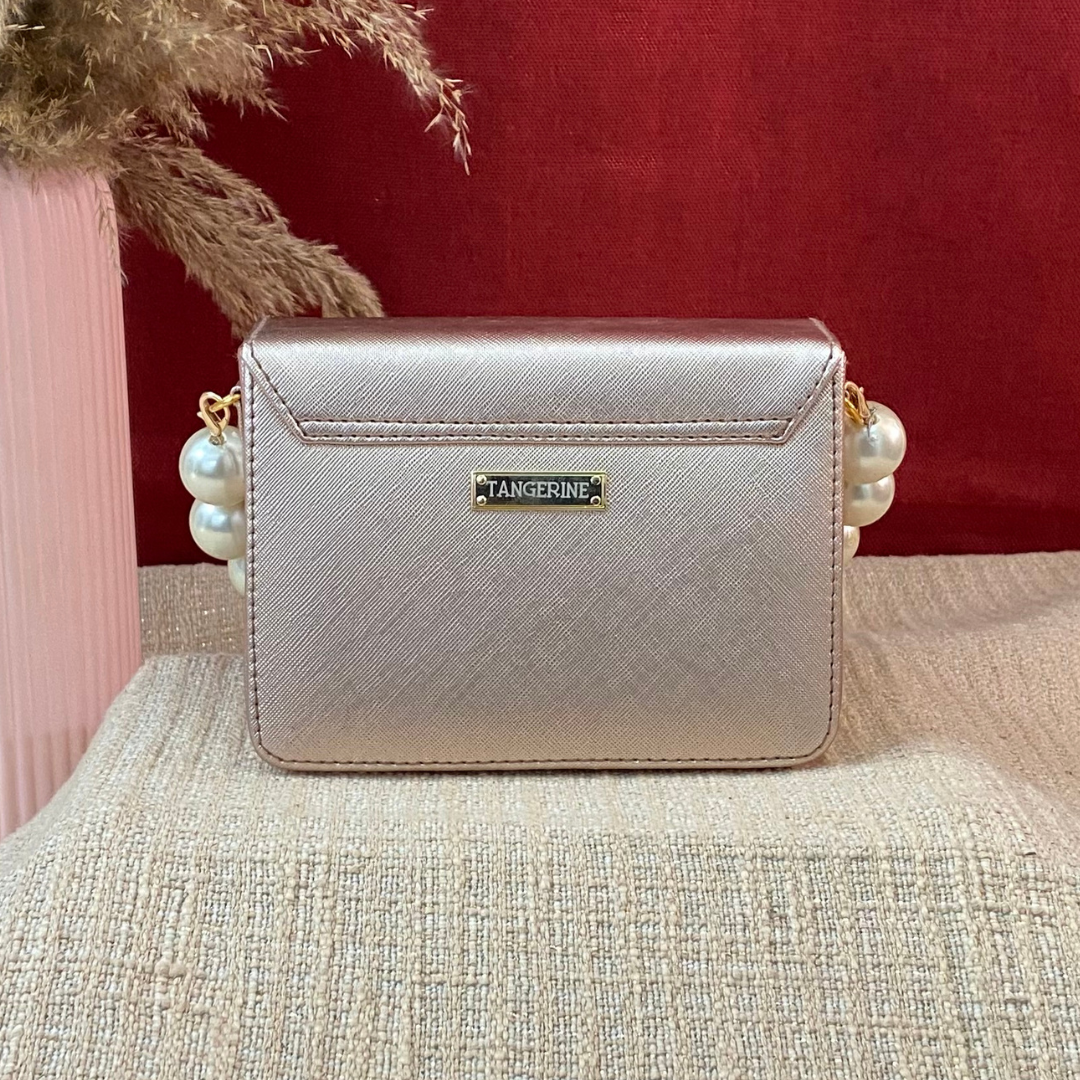 Rose Gold Non-Textured Phone Size Monogram Bag (New Style)