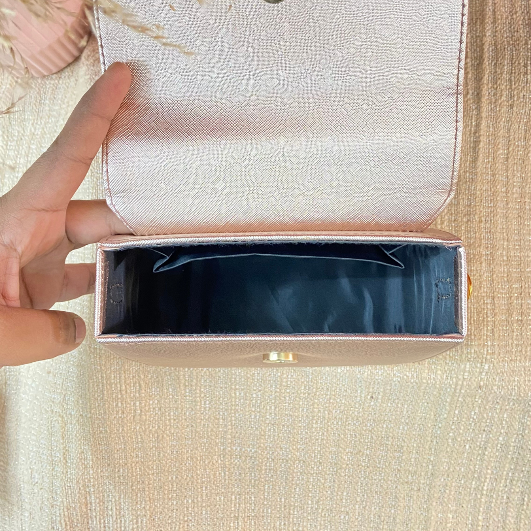Rose Gold Non-Textured Phone Size Monogram Bag (New Style)