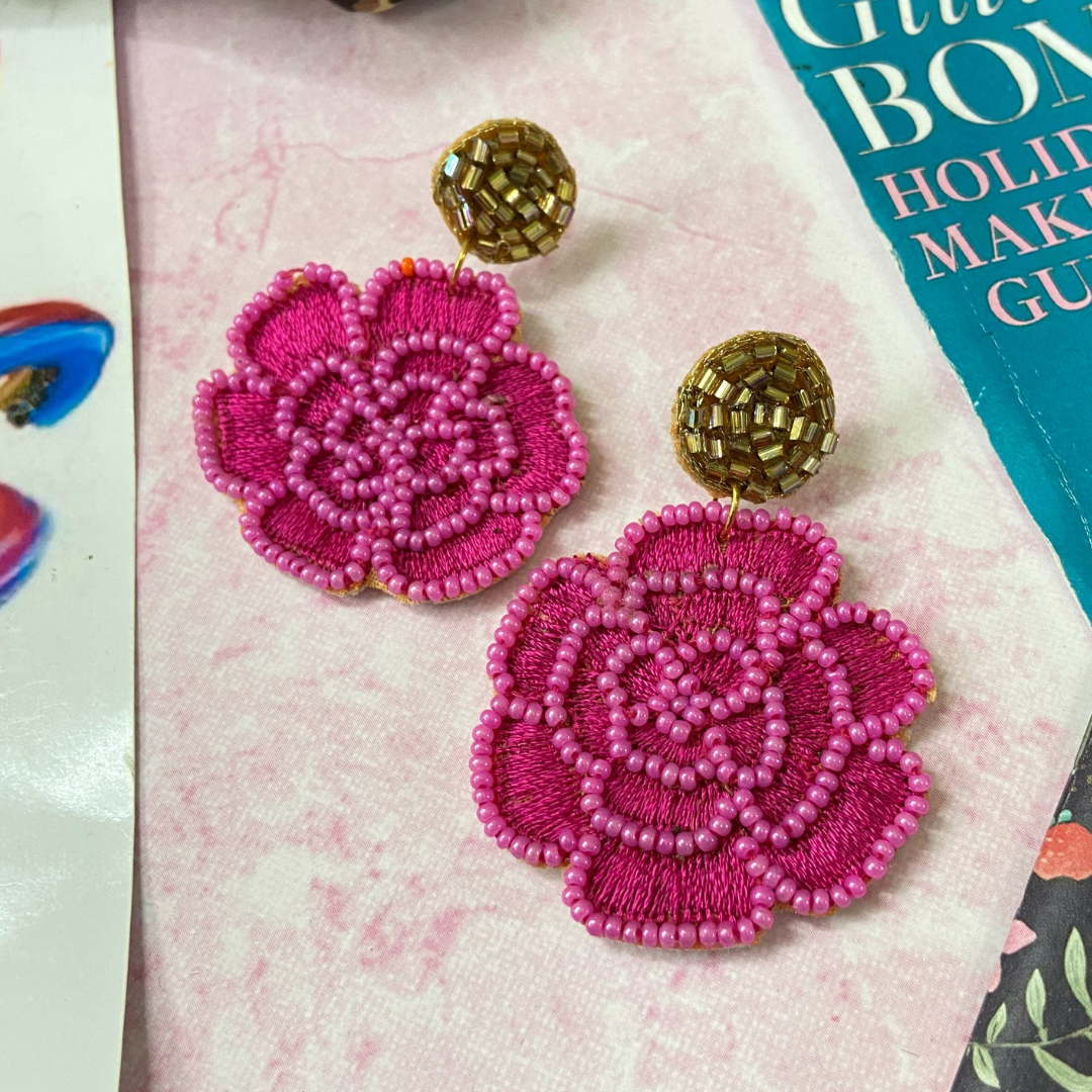 Rosé Dark Pink Earrings