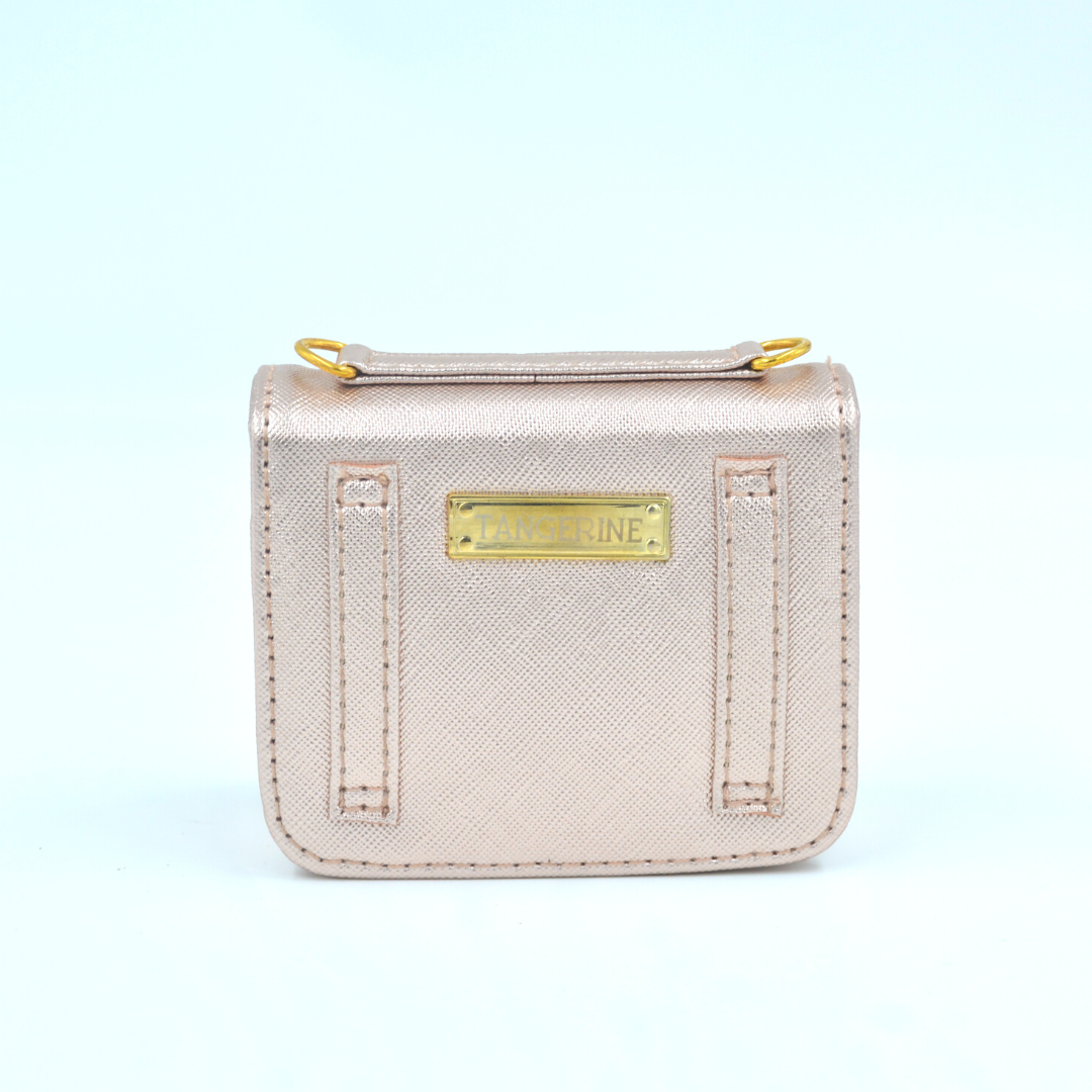 Rosegold Textured Monogram Bag