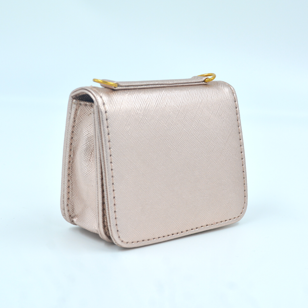 Rosegold Textured Monogram Bag