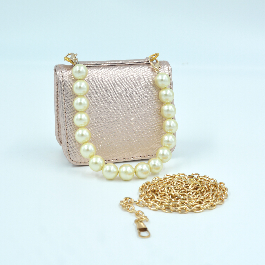 Rosegold Textured Monogram Bag