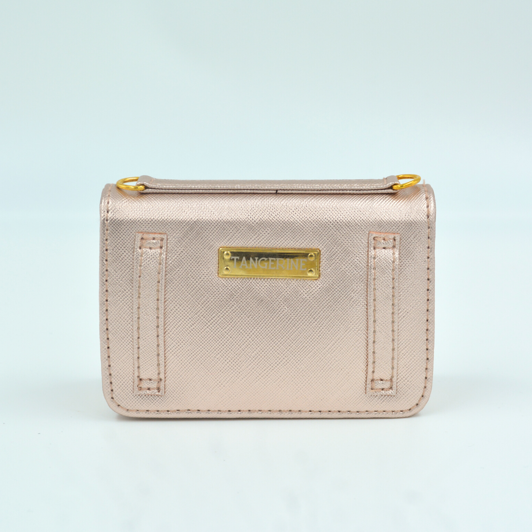 Rosegold Textured Monogram Bag