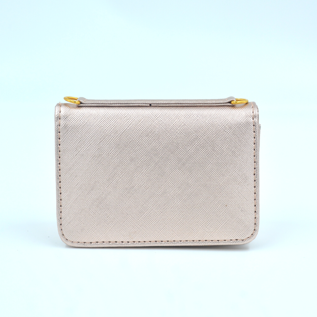 Rosegold Textured Monogram Bag