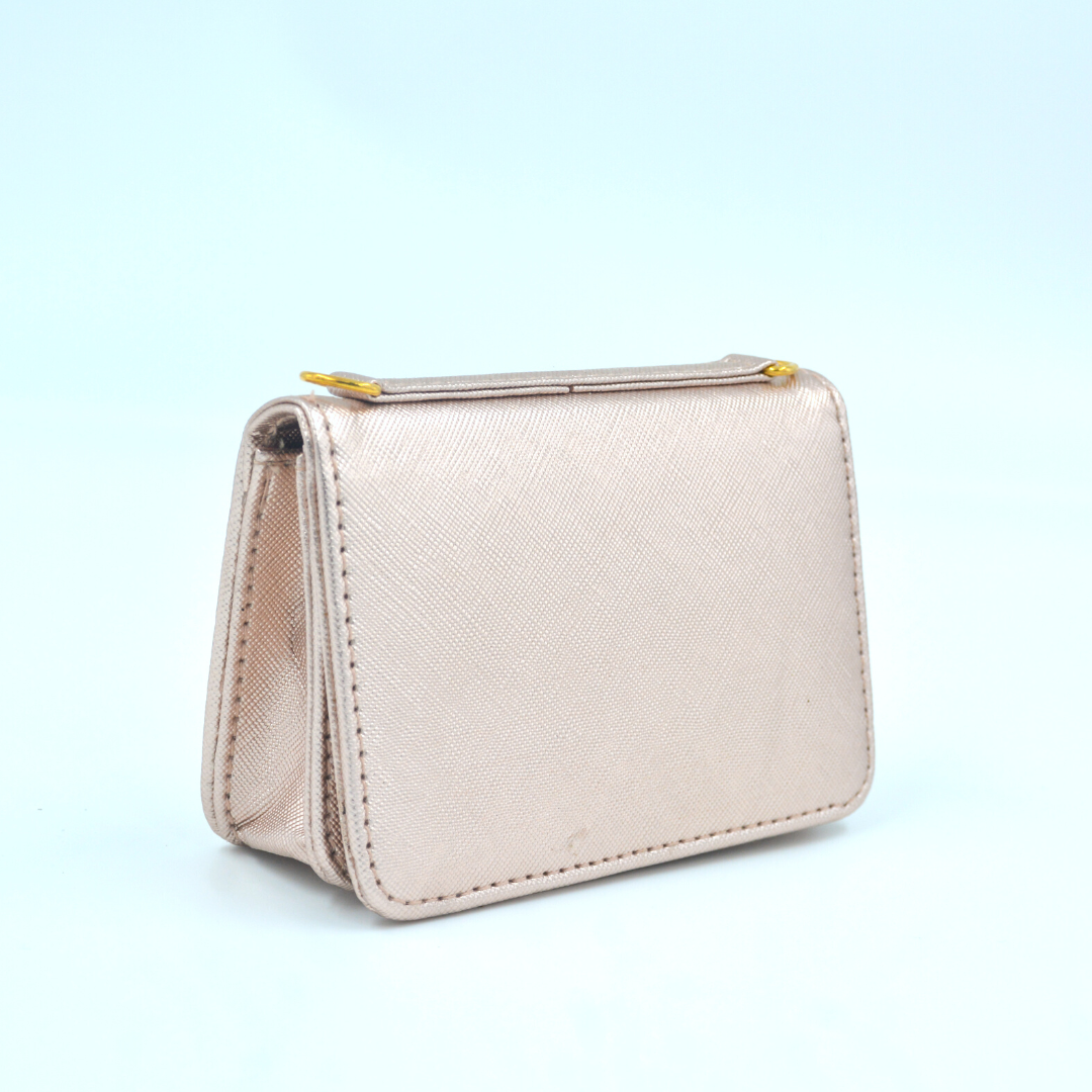 Rosegold Textured Monogram Bag
