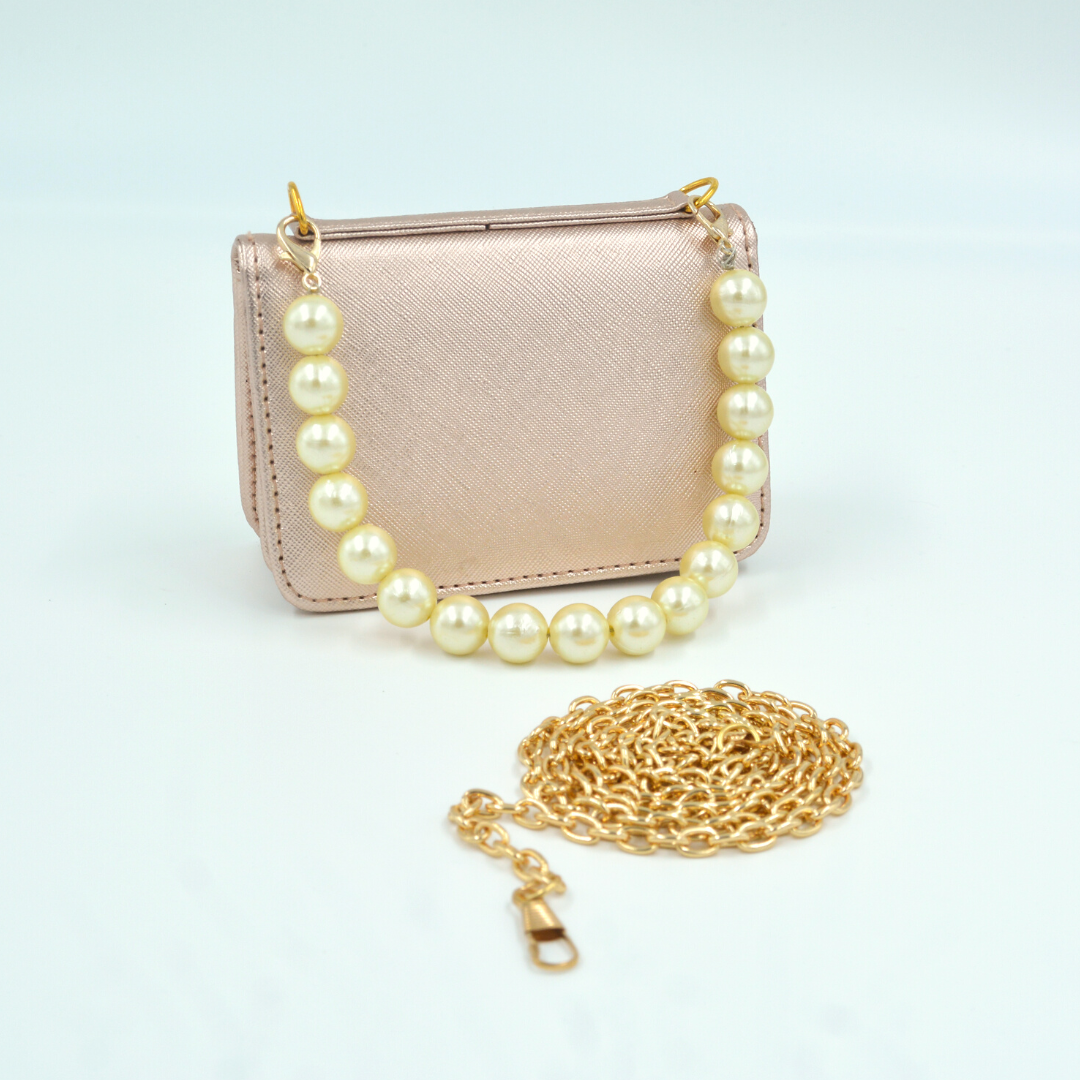 Rosegold Textured Monogram Bag