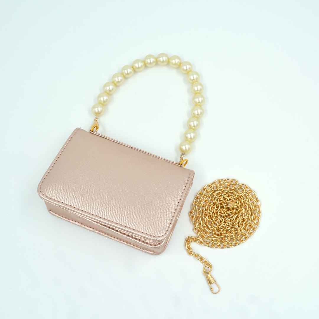 Rosegold Textured Monogram Bag