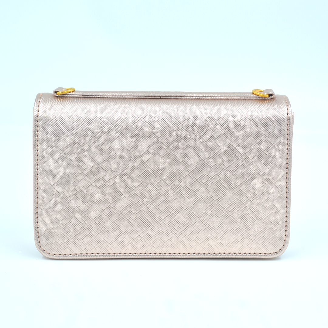 Rosegold Textured Monogram Bag