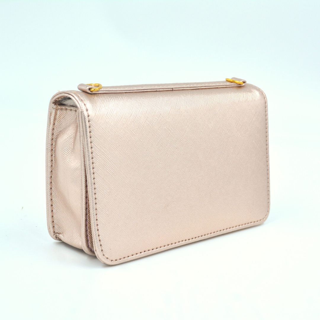 Rosegold Textured Monogram Bag