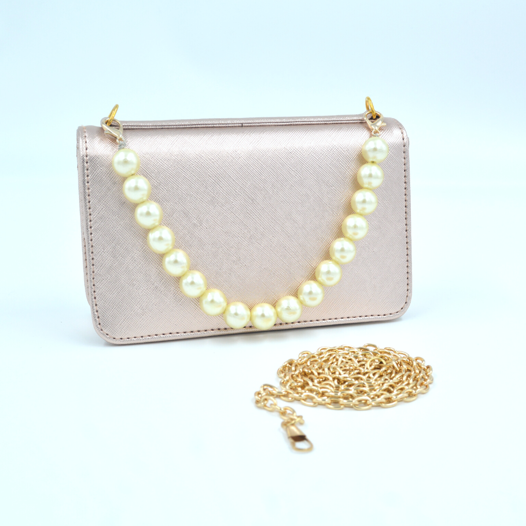 Rosegold Textured Monogram Bag