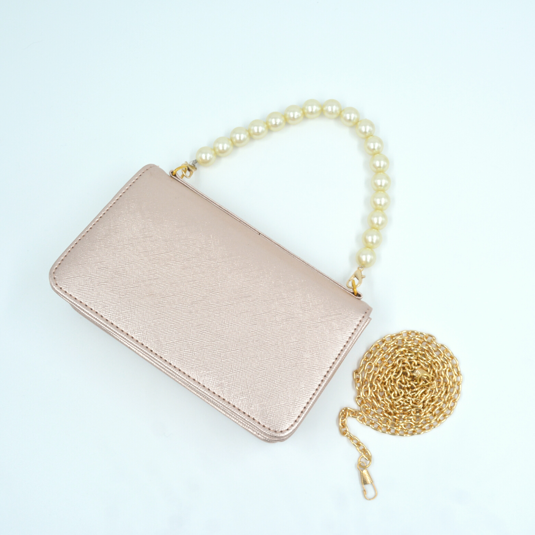 Rosegold Textured Monogram Bag
