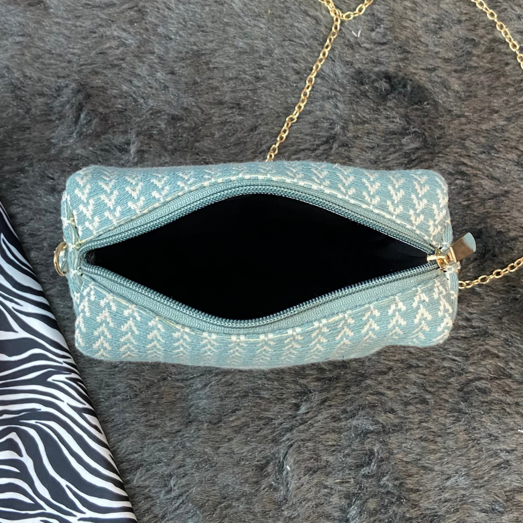 Sea Blue Tribal Sling Pouch
