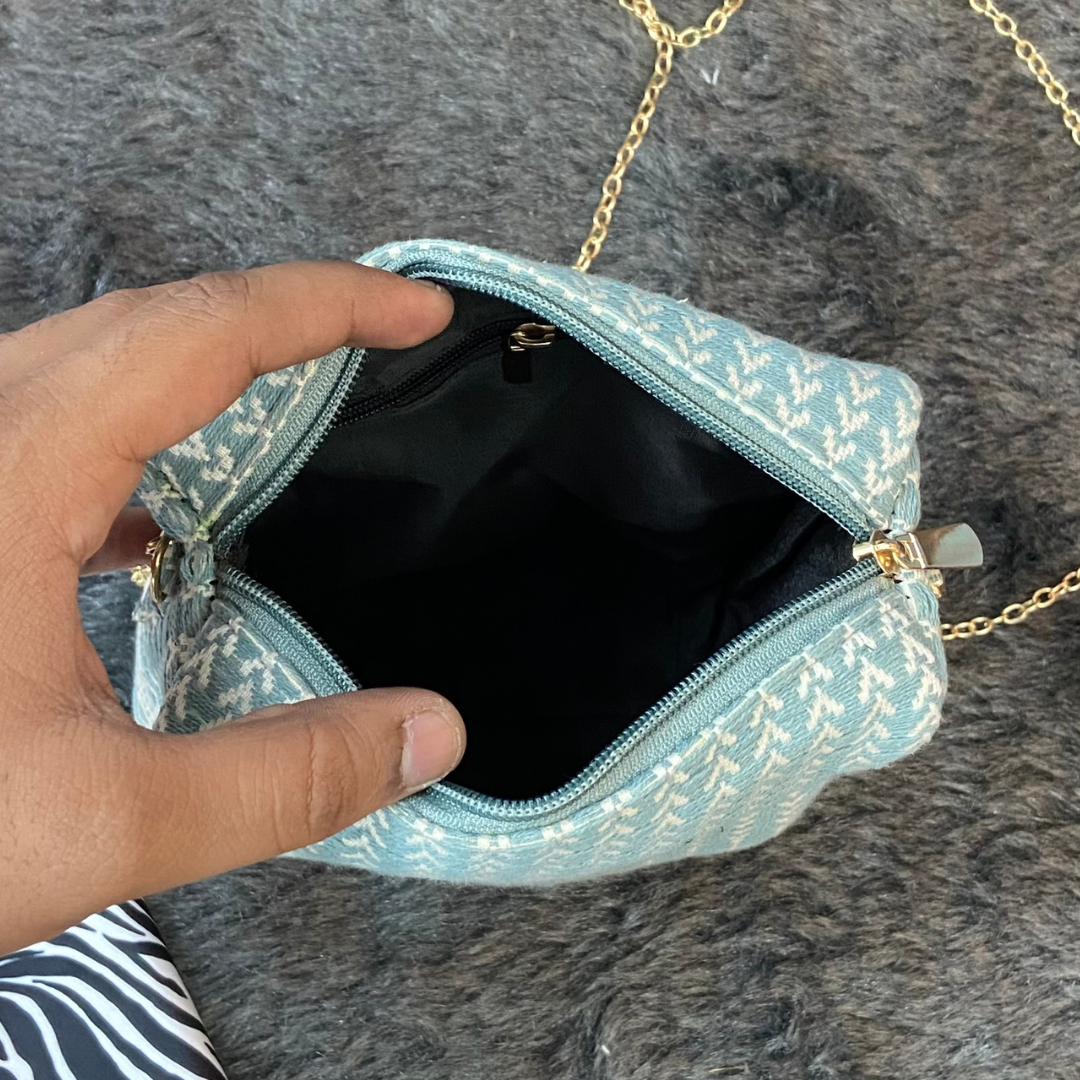 Sea Blue Tribal Sling Pouch