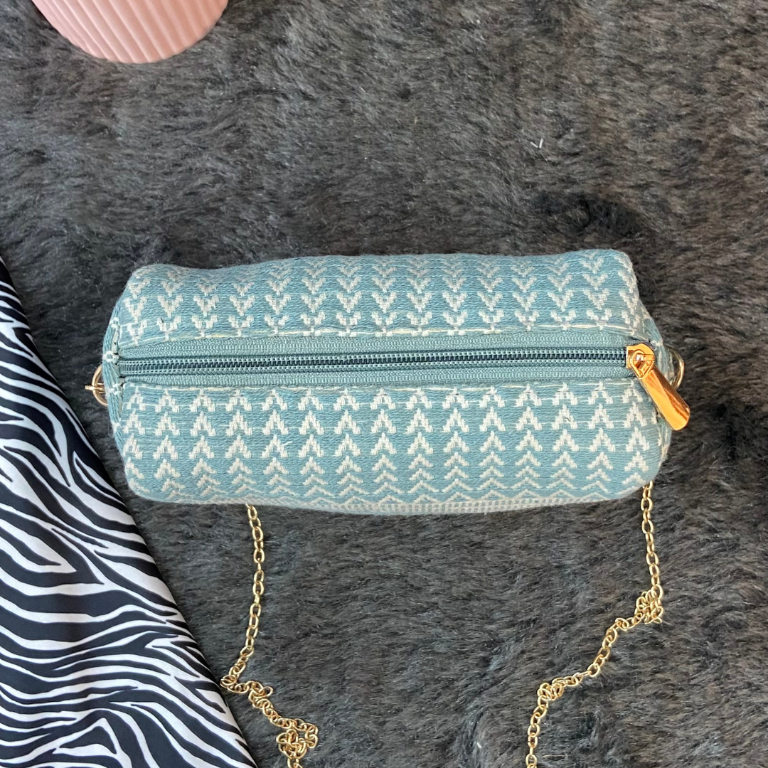 Sea Blue Tribal Sling Pouch