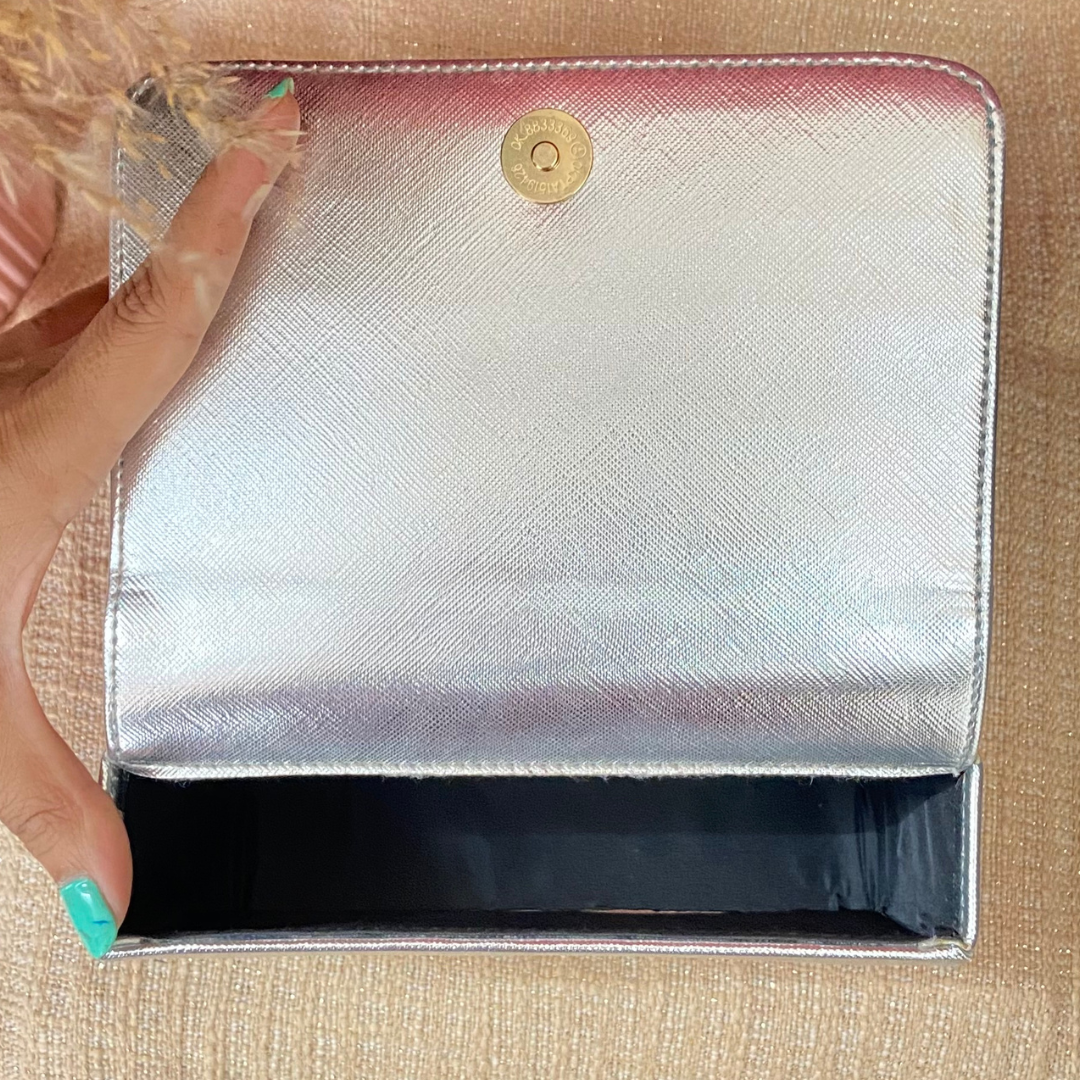 Silver Box Style Waist Bag Phone Size
