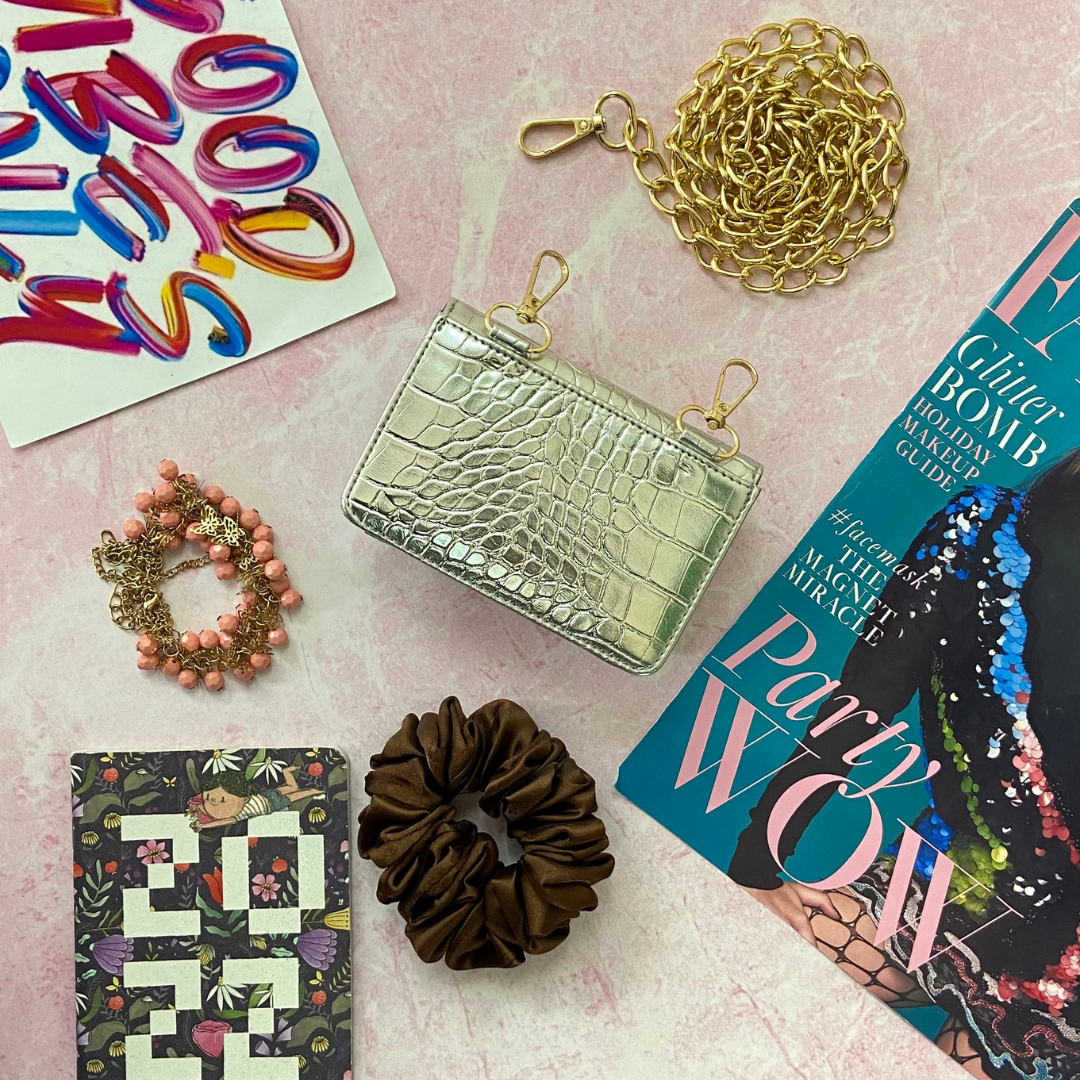 Silver Micro Clip-on Waist Cum Sling Bag