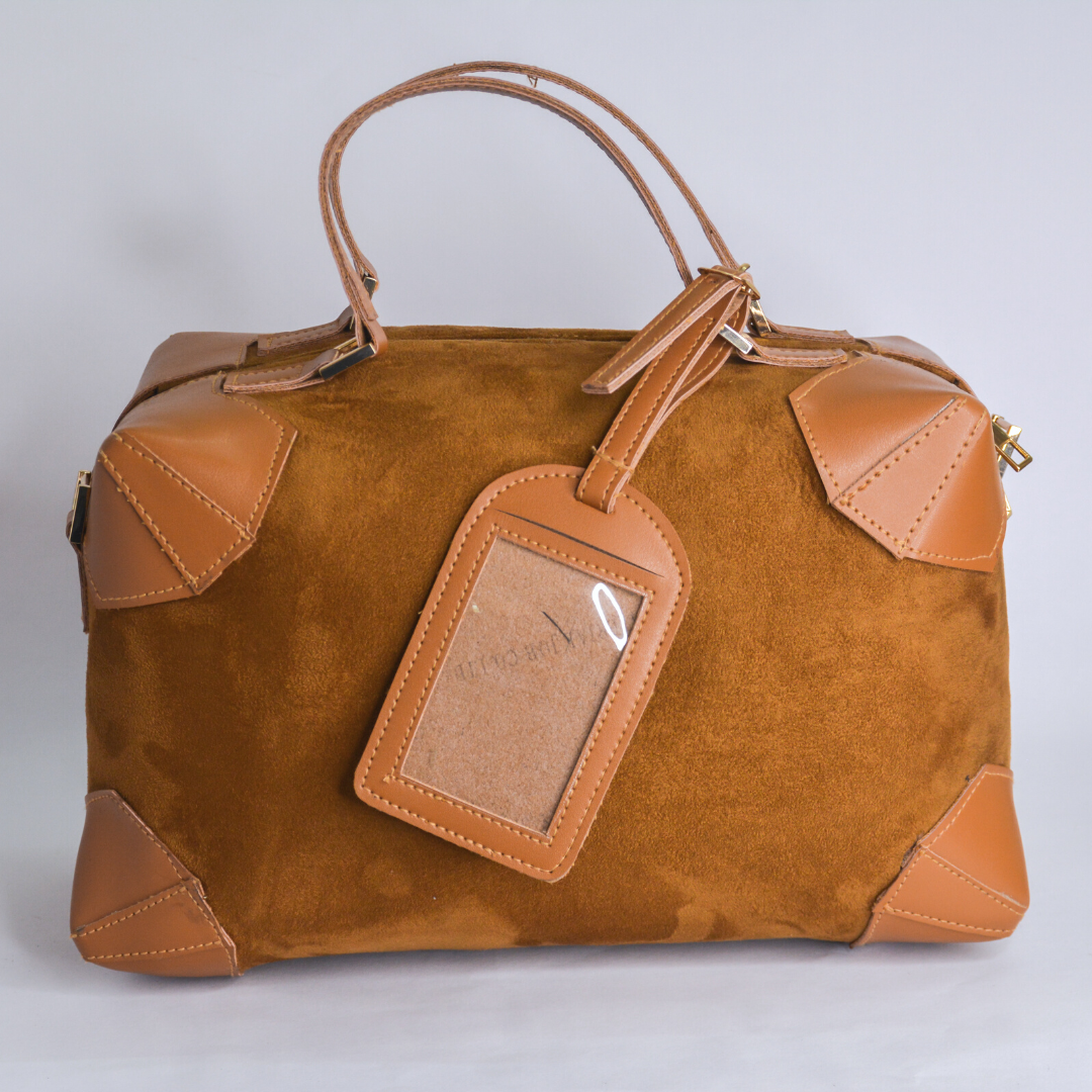 Tan Swede Boxy Bag
