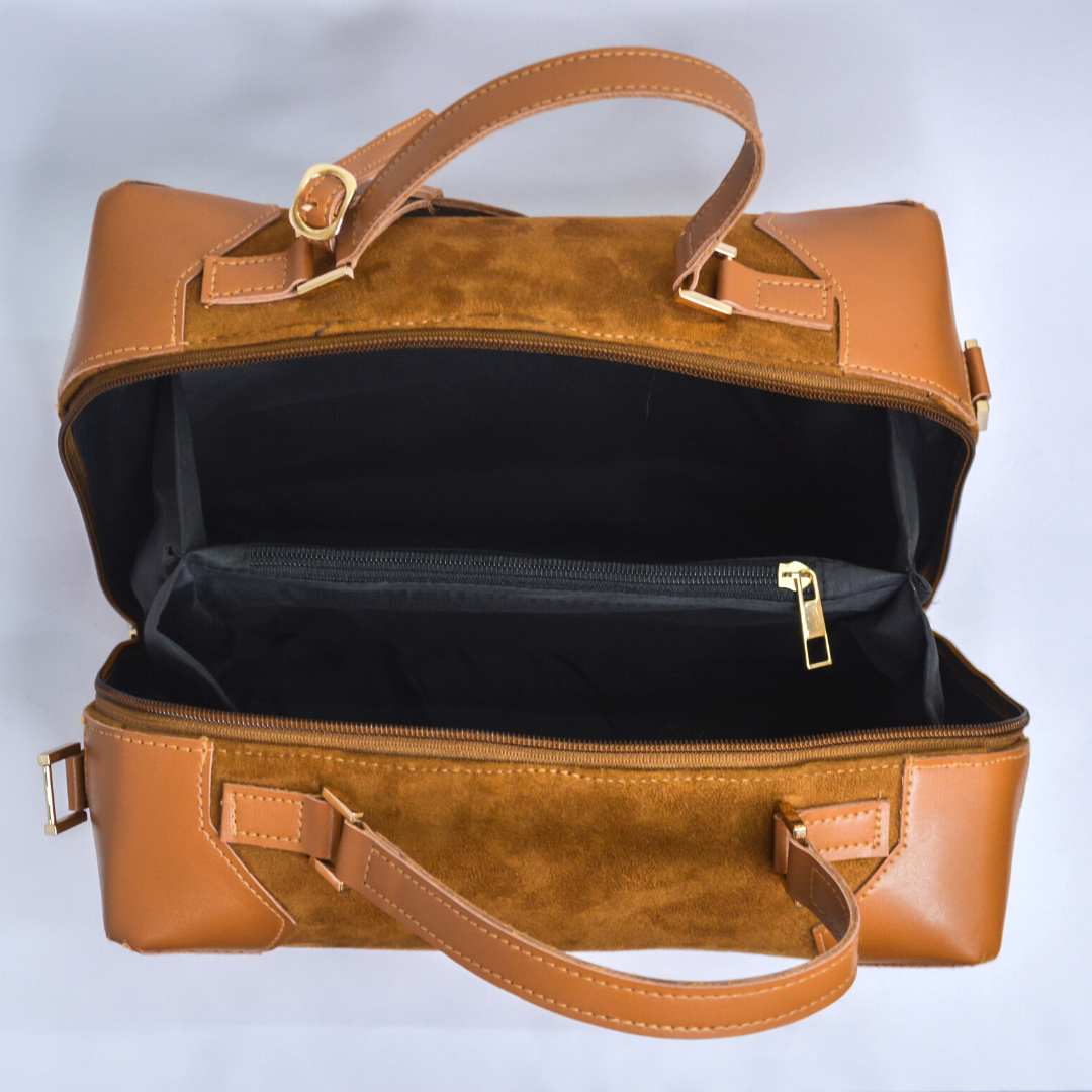 Tan Swede Boxy Bag