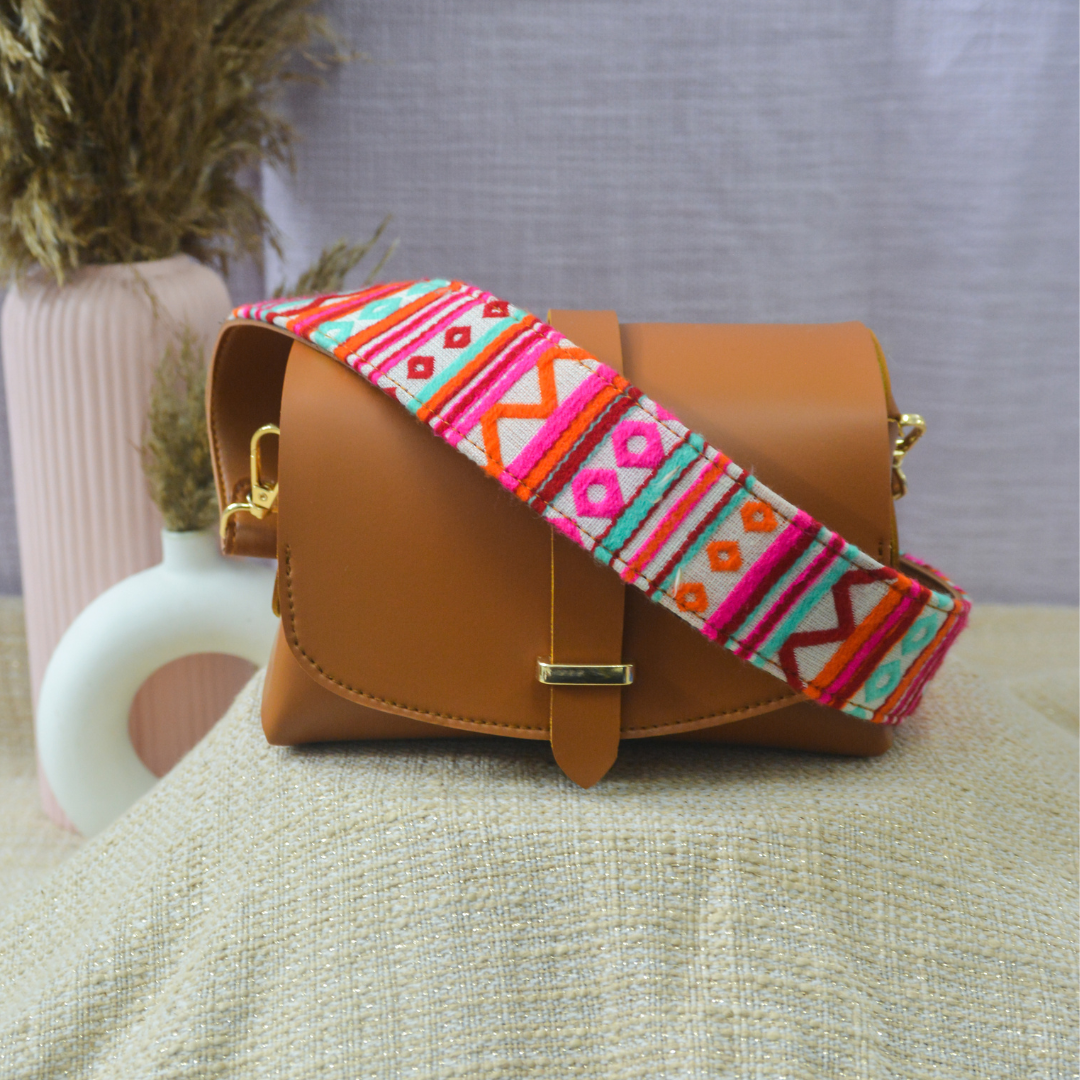 Tan Eva Bag with Boho Belt + Mini Wallet