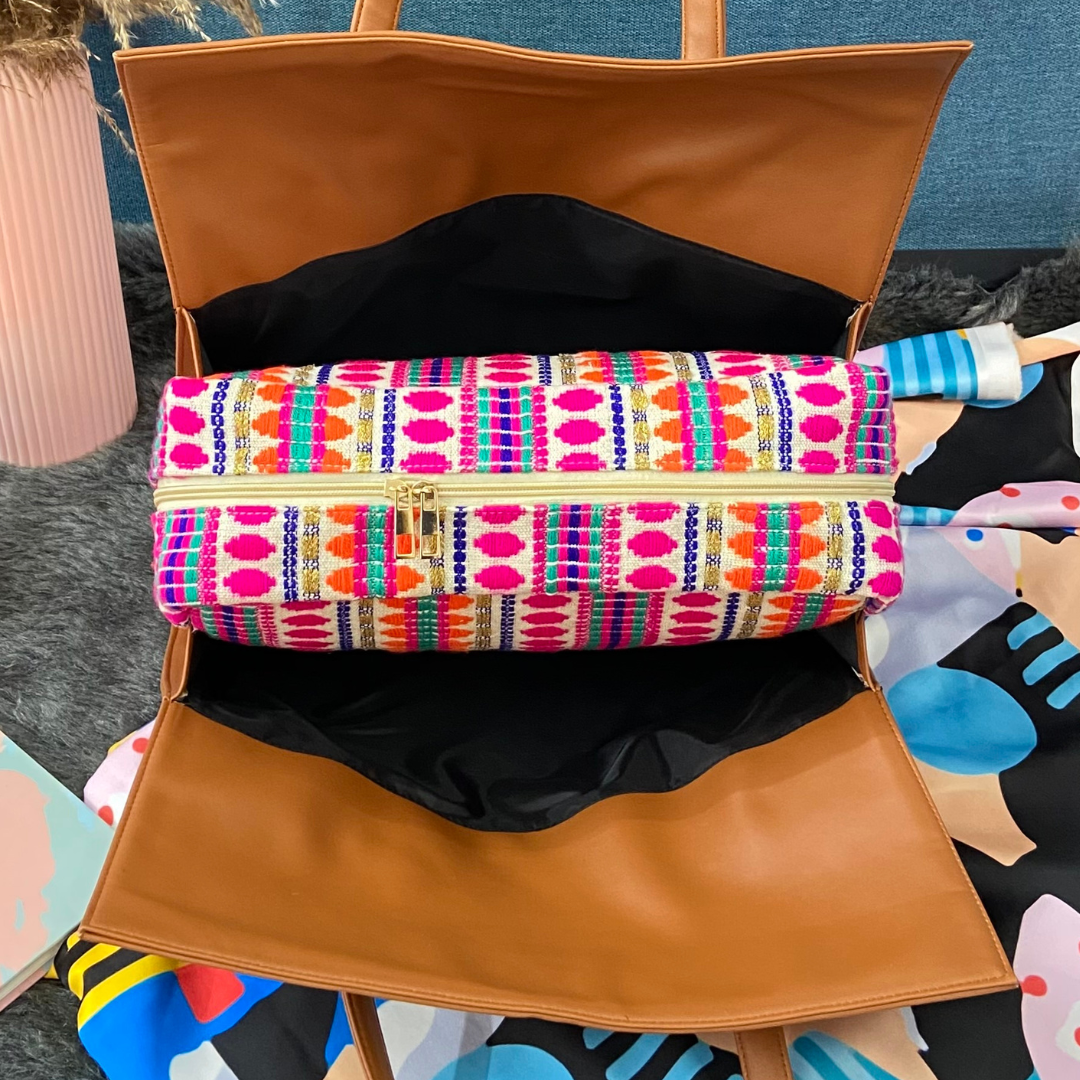 Tan Pink Bullet Leera 16inch Bag