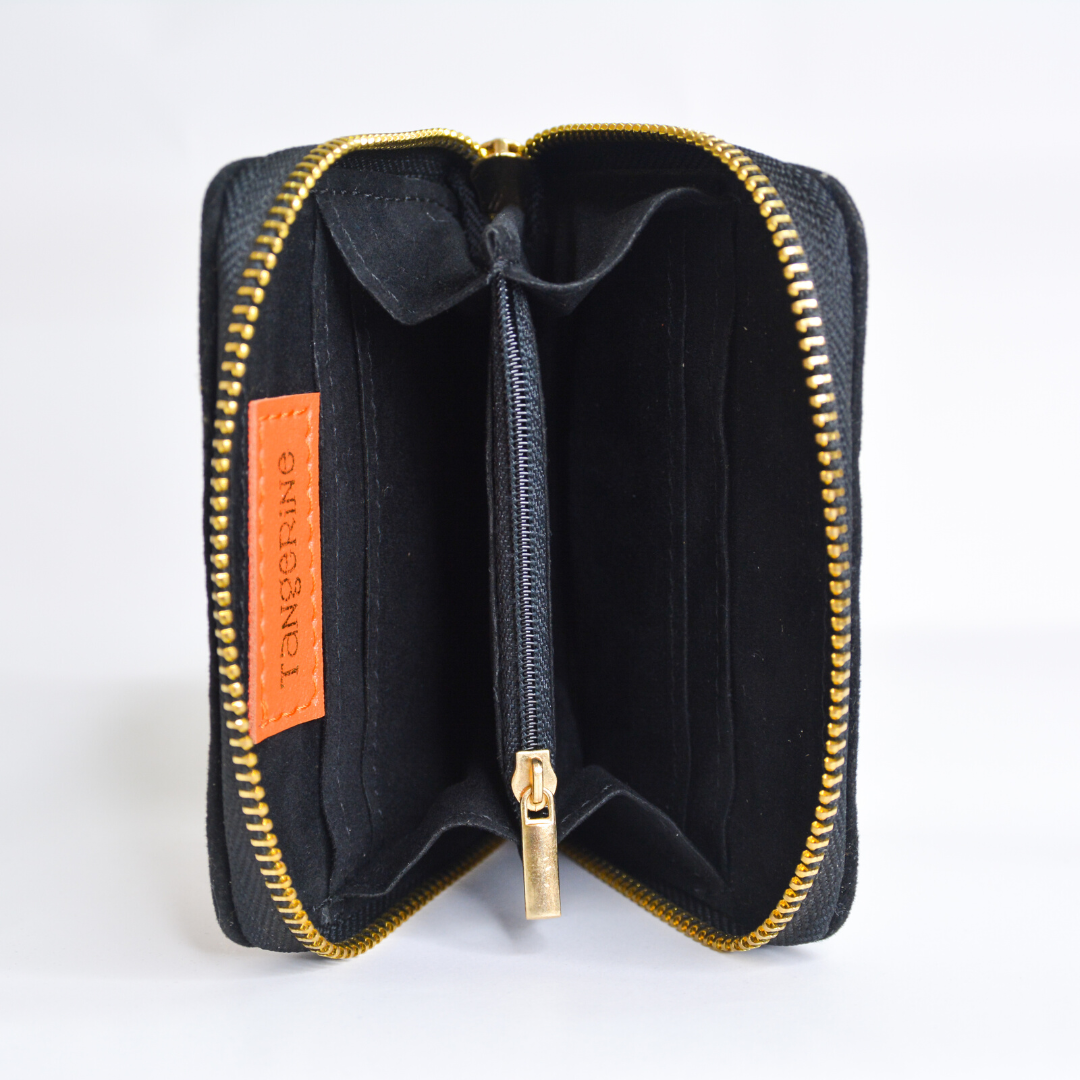 White Mini Wallet with colorful lines