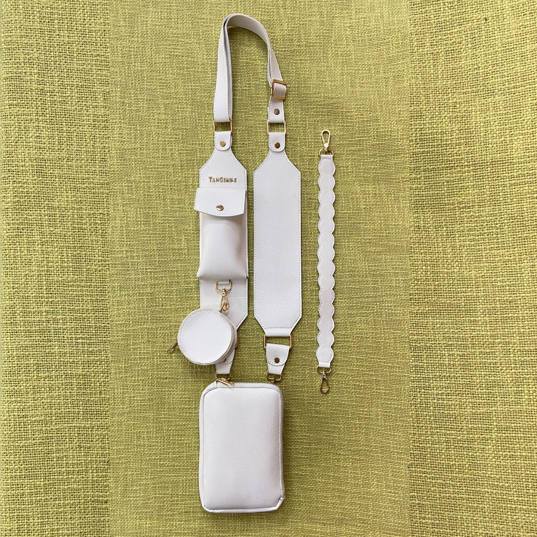 White Pouch + White Plain Pochette Belt