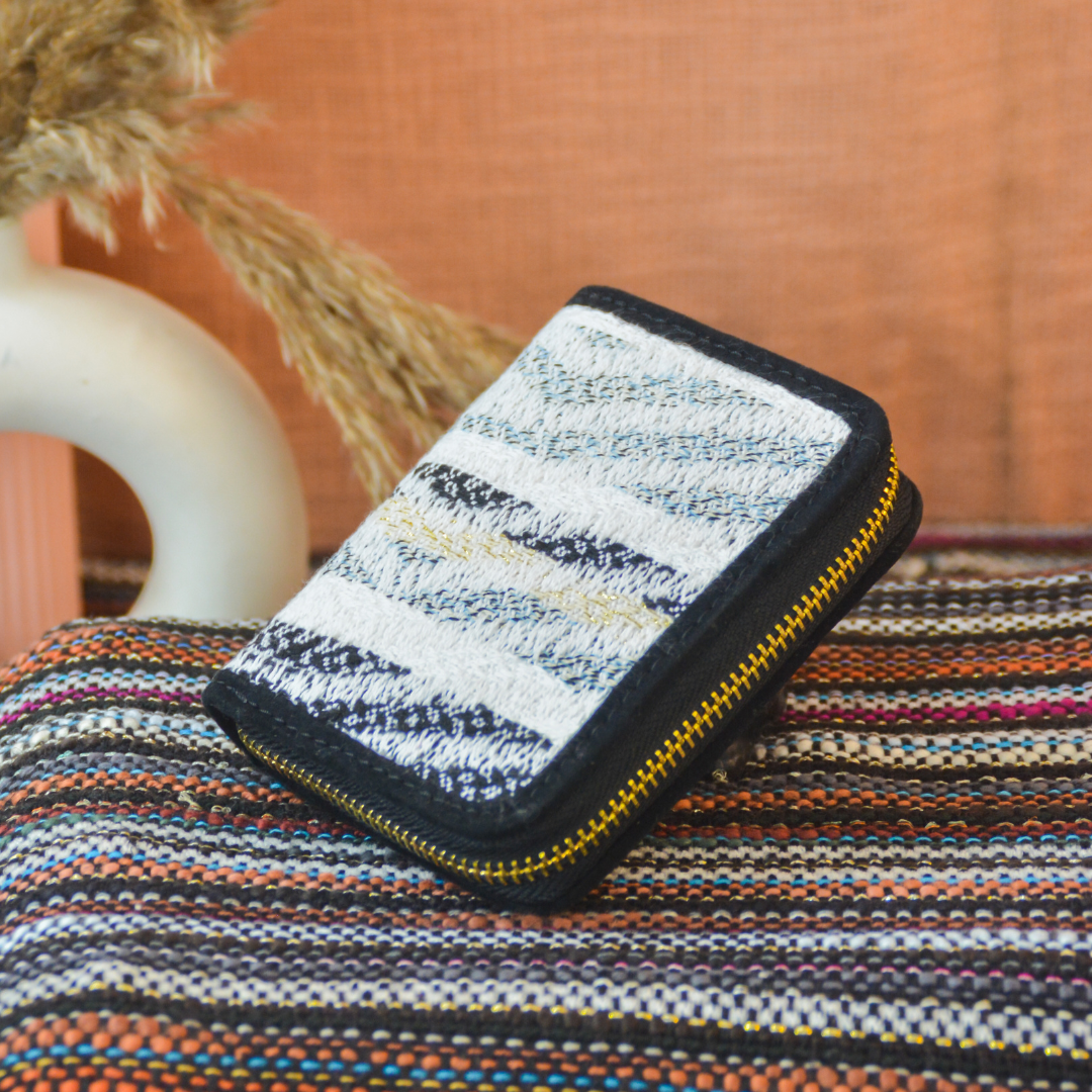 White Tribal Mini Wallet