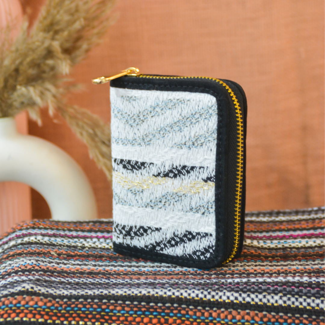 White Tribal Mini Wallet