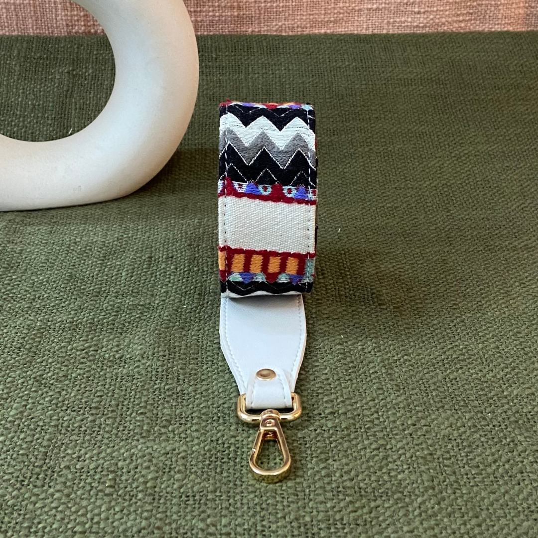 White Tribal Shoulder Strap
