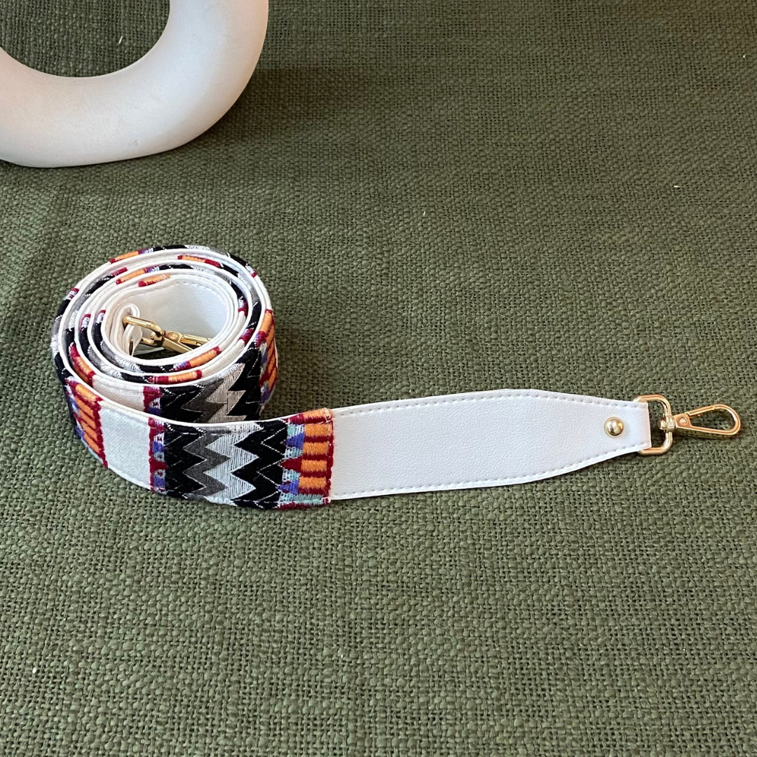 White Tribal Shoulder Strap