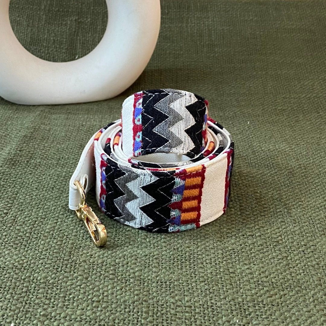 White Tribal Shoulder Strap