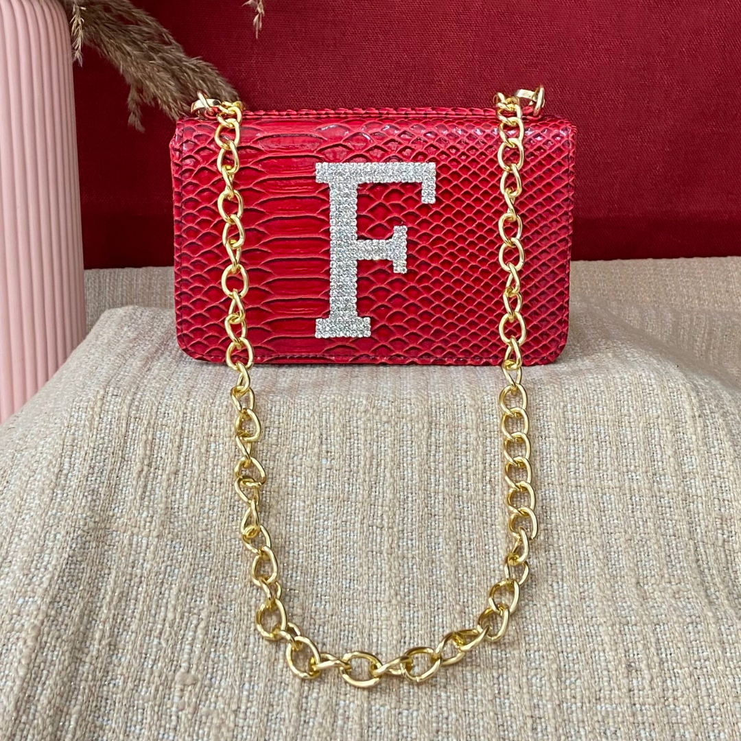 Wine Red Croc Embossed Box Style Waist Bag Phone Size