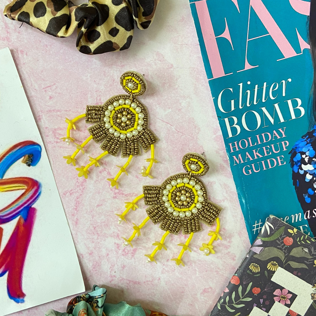 Yellow Drop Earrings.