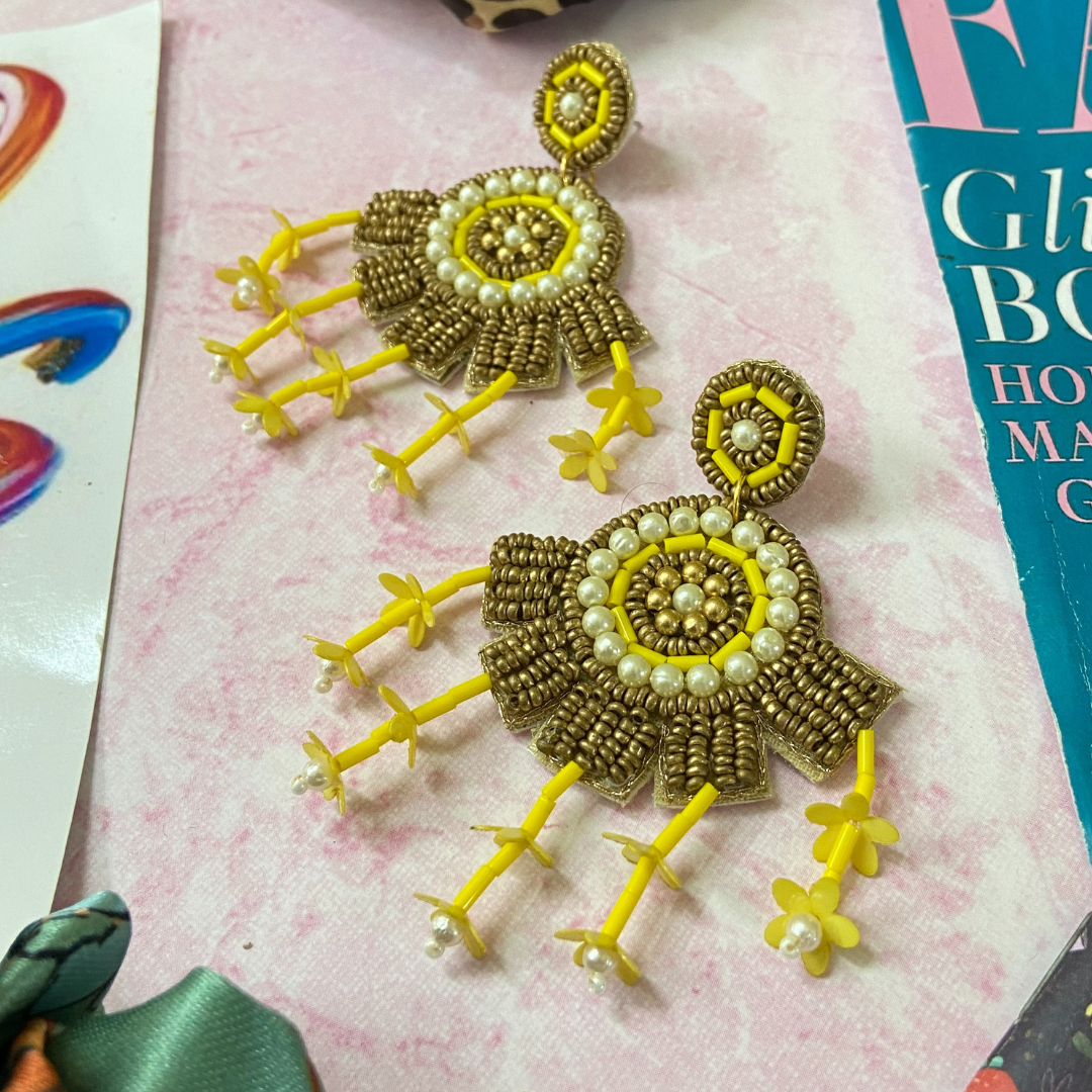 Yellow Drop Earrings.