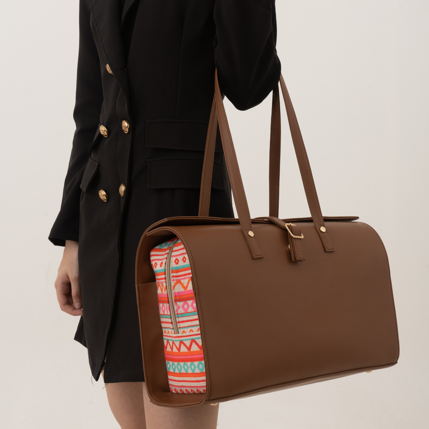 Brown With Boho Design Leera 12inch Bag