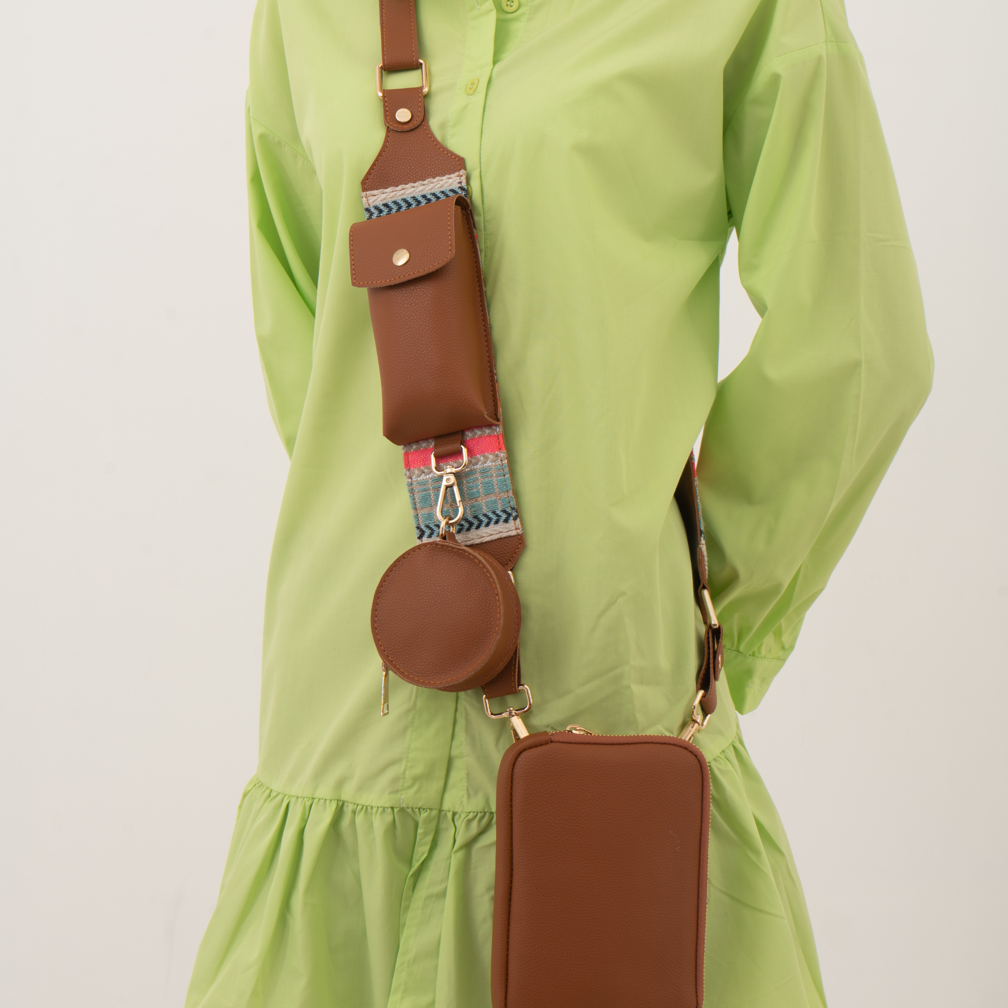 Tan Pouch + Tan Vibrant Pochette Belt