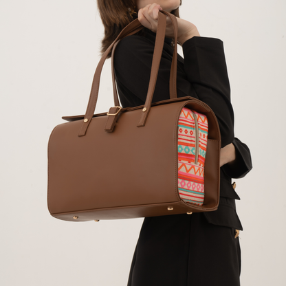 Brown with Boho Design Leera 16inch Bag