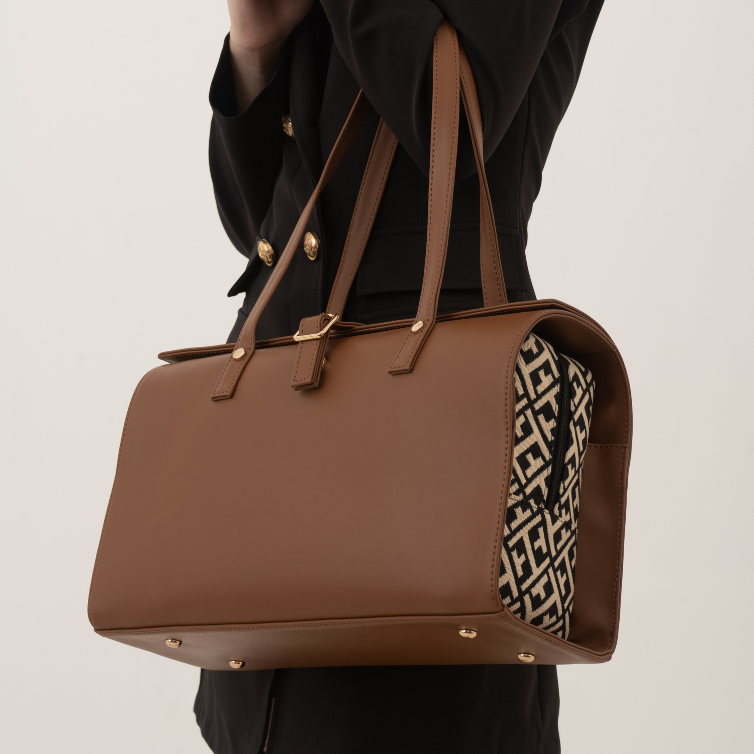 Brown with T-Shape Leera 14inch Bag.