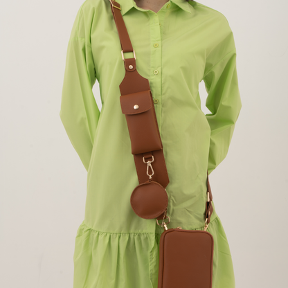 Tan Pouch + Tan Plain Pochette Belt