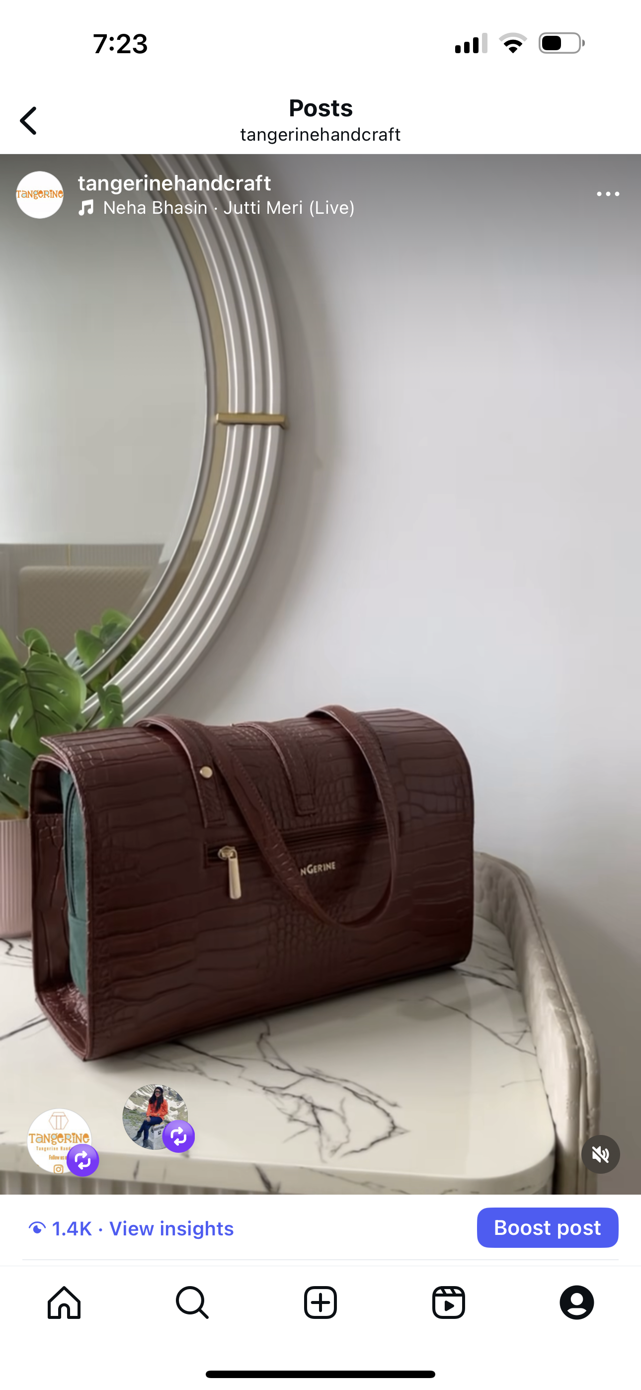 Brown Croc Embossed Leera With Green swede