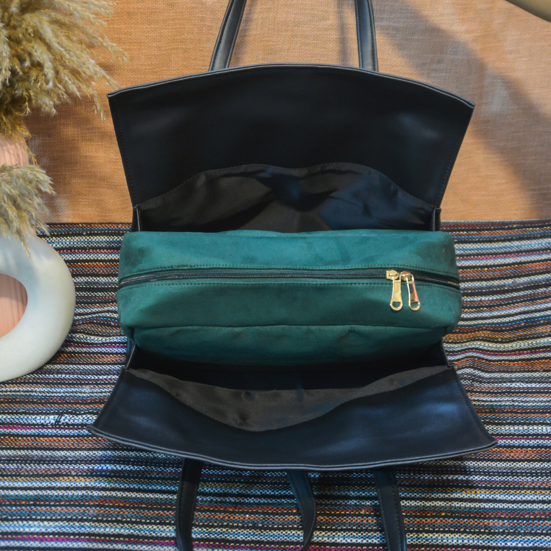 Black With Green Swede Leera 12inch Bag