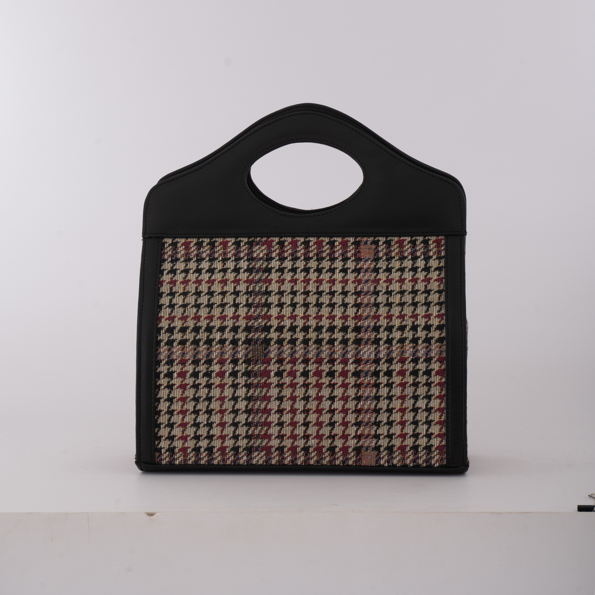 The Boyyy Bag - In Black Multi Coloured Houndstooth