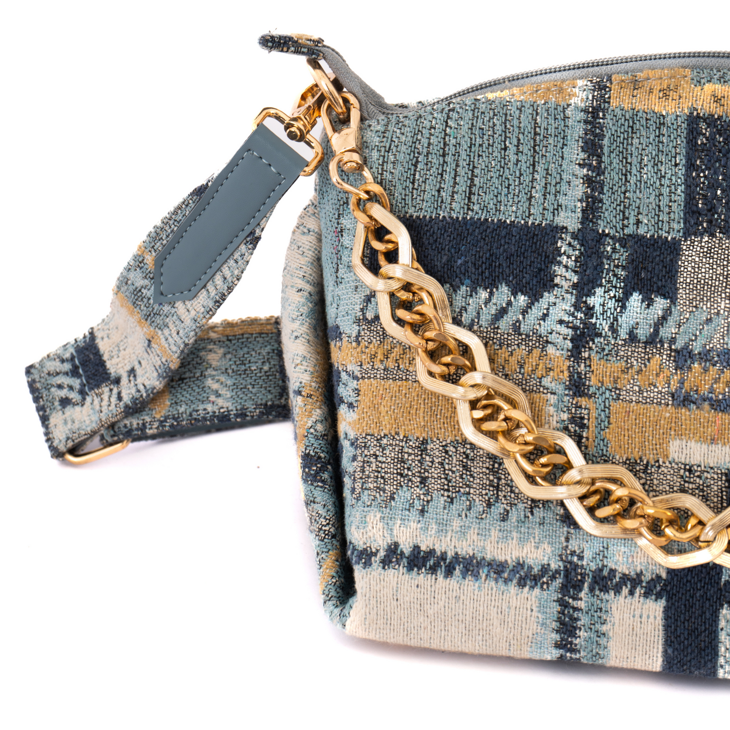 New Boho Sling - In Plaid Denim